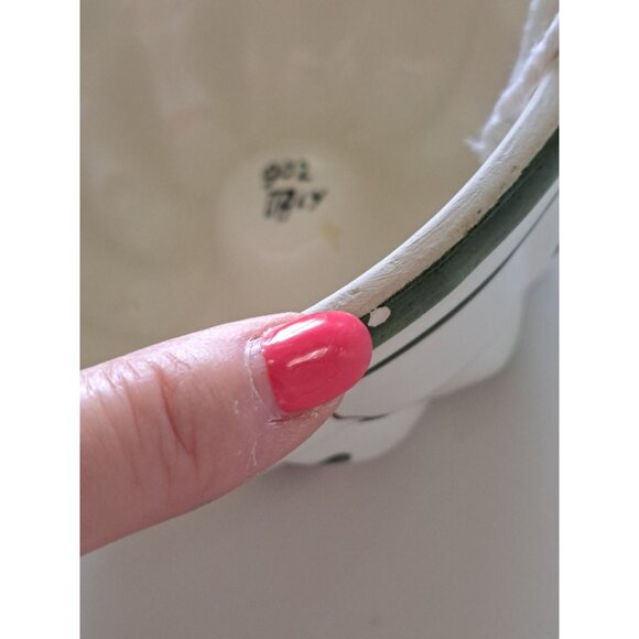 Hand-Painted Ceramic Bundt Mold Made In Italy Wall Hanging Rope 902 Marking Vtg - Picture 6 of 7